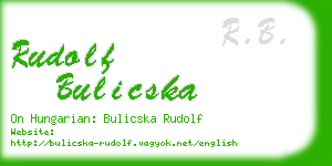 rudolf bulicska business card